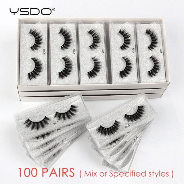 Wholesale Eyelashes 20/30/40/50/100 Pairs Faux 3D Mink Lashes Natural False Eyelashes Makeup Cilios Thick Mink Eyelashes In Bulk