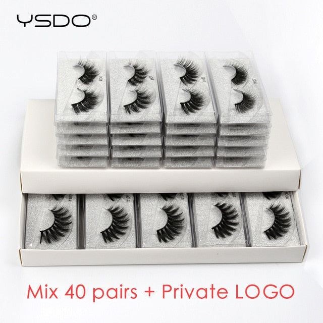 Wholesale Eyelashes 20/30/40/50/100 Pairs Faux 3D Mink Lashes Natural False Eyelashes Makeup Cilios Thick Mink Eyelashes In Bulk